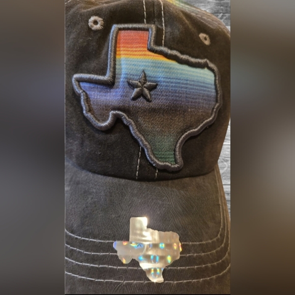 SERAPE TEXAS STATE APPLIQUE TRUCKER STRAP BACK DISTRESSED HAT REPUBLIC - Picture 3 of 8
